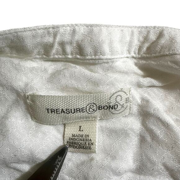 Treasure & Bond Nordstrom New Womens Long Sleeve Button Blouse White Size Large - Picture 7 of 9